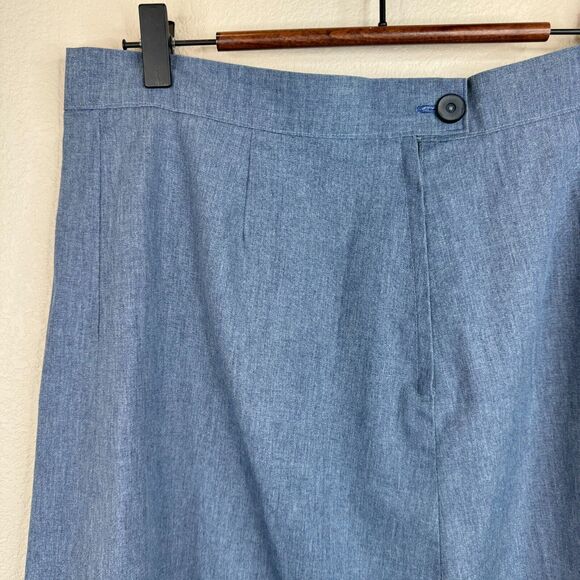 Unbranded Denim A-Line Midi Skirt 8 Blue Classic Modest Romantic Core Staple - Picture 2 of 8